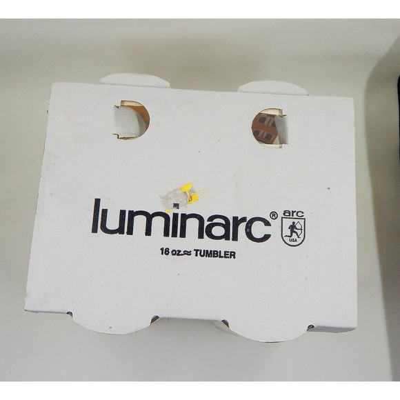 Luminarc Victorian Homes Cooler Glass Tumbler 16 oz Set of 4 NOS Durand Glass Co - Picture 5 of 9